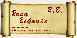 Rusa Biković vizit kartica
